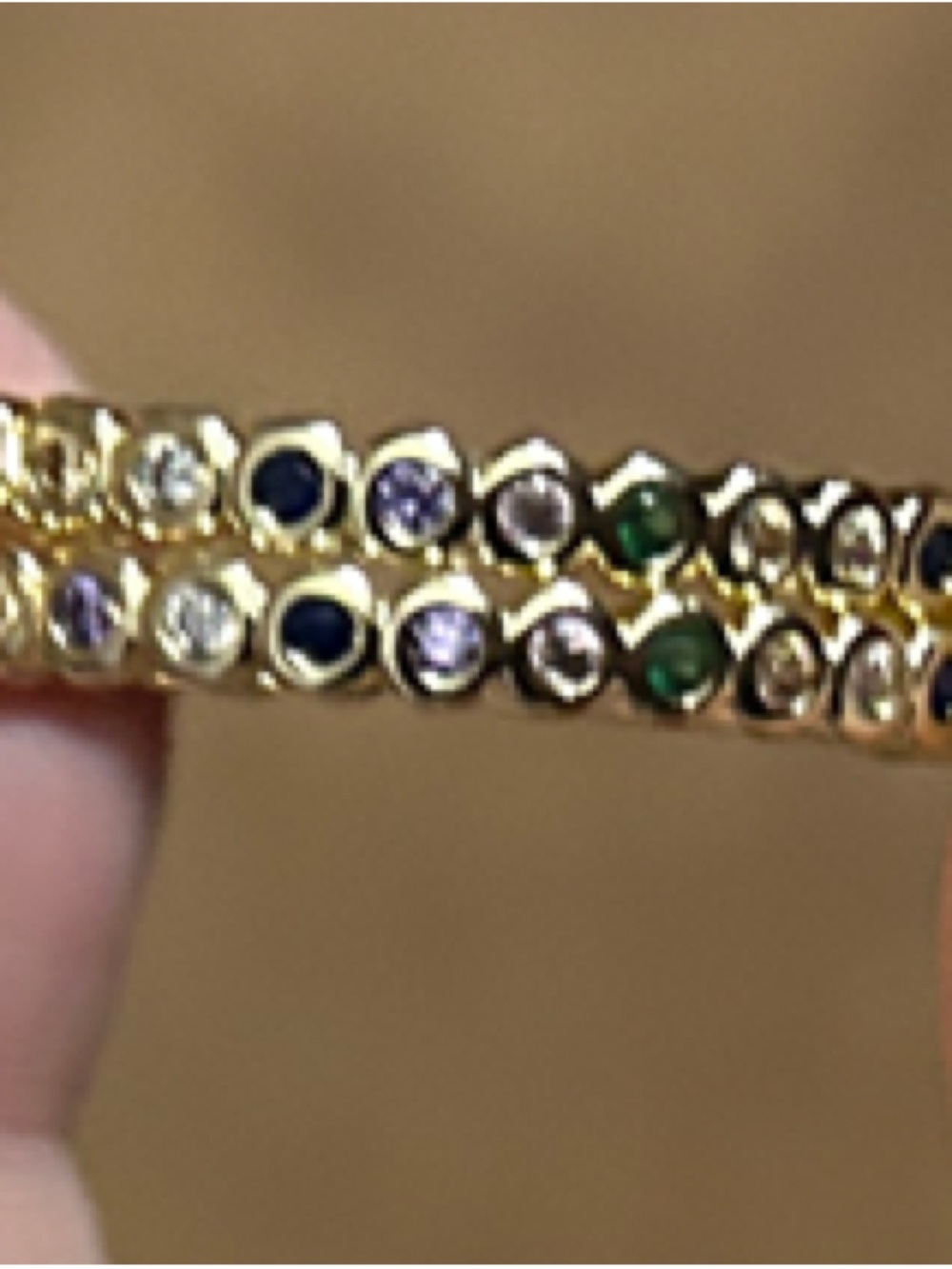Gold Tone Multicolor CZ Stones in Hoop Earrings NEW